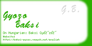 gyozo baksi business card